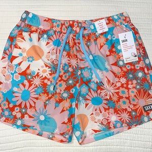 Saxx NWT Retro Floral Oh Buoy 5” Swim Trunks